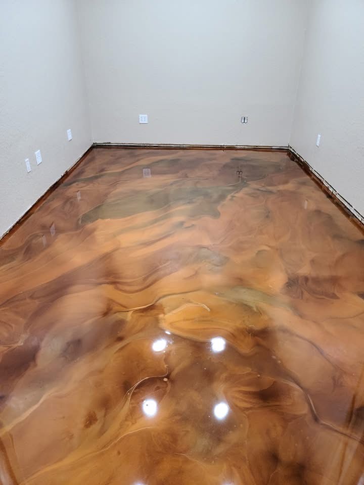 Beautiful epoxy floor finish