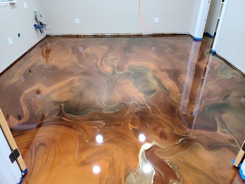 Epoxy basement floor