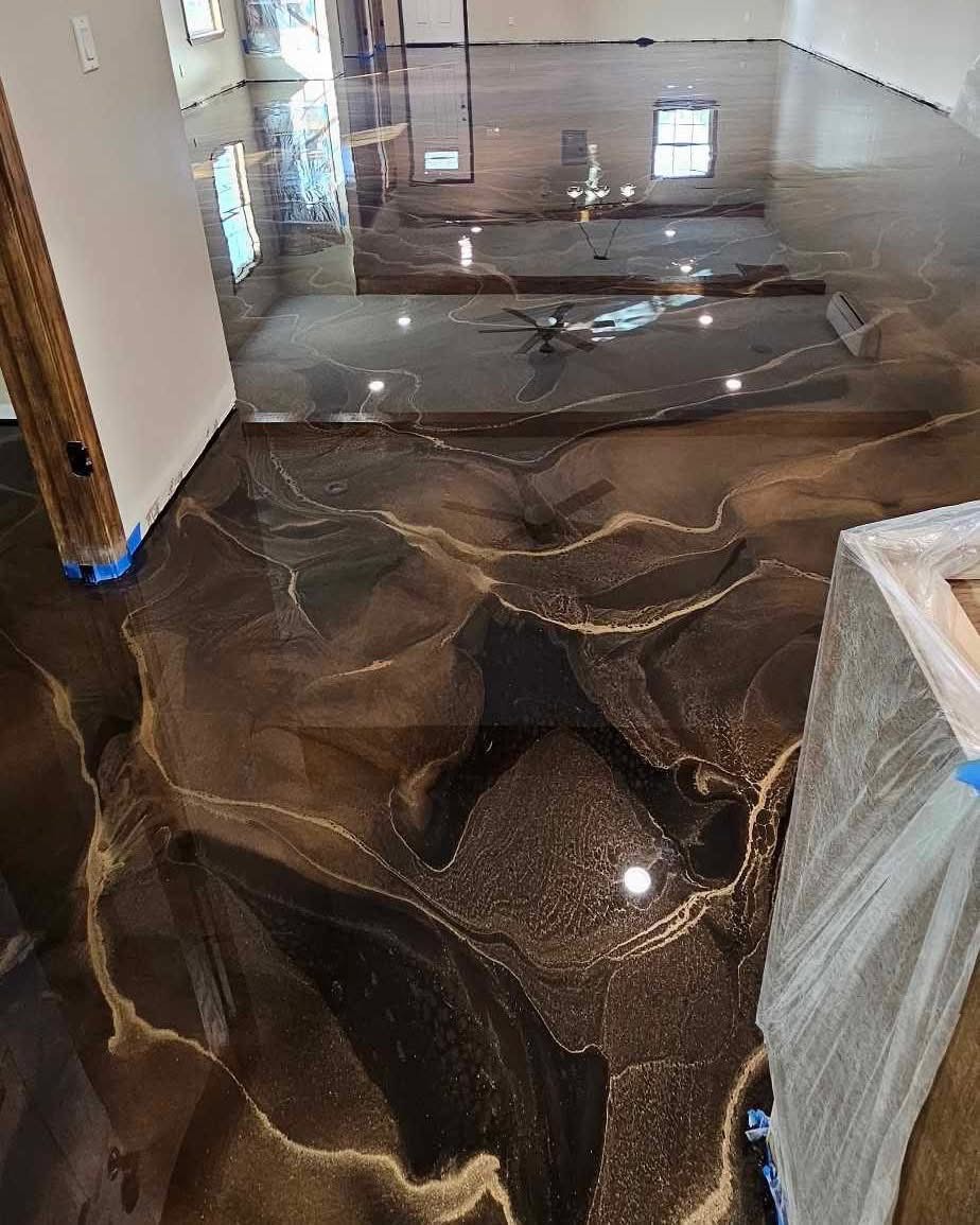 Beautiful epoxy floor finish